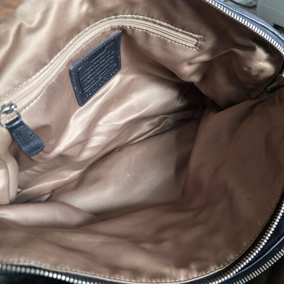 Vtg Coach Back Leather Katheryn Triple Zipper Satchel Bag 10"x 13"x7" - Picture 8 of 9